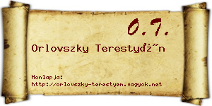 Orlovszky Terestyén névjegykártya
